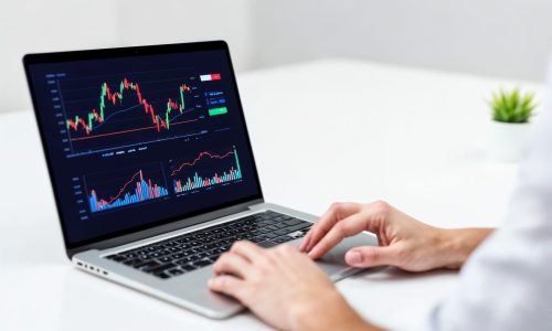 person-is-working-laptop-with-graph-showing-graph-graph